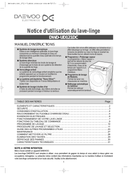 Daewoo DWD-UD121DC Lave-linge Manuel utilisateur