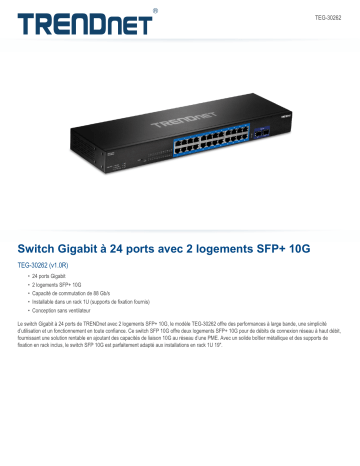 Trendnet TEG-30262 24-Port Gigabit Switch Fiche technique | Fixfr