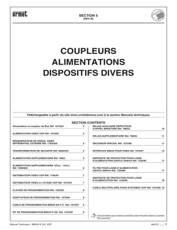 urmet domus MT124-021 F - Systeme Bibus II ed. VOP Manuel utilisateur | Fixfr