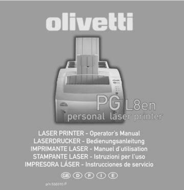 Manuel du propriétaire | Olivetti PG L8L Manuel utilisateur | Fixfr