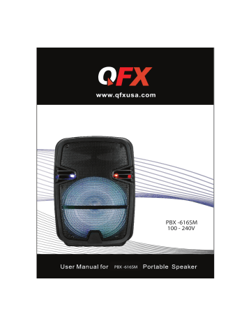 QFX PBX-616SM RECHARGEABLE BLUETOOTH SPEAKER Manuel utilisateur | Fixfr