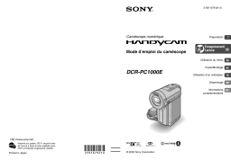 Sony DCR PC1000E Mode d'emploi