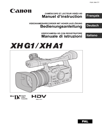 XH G1 | Mode d'emploi | Canon XH A1 Manuel utilisateur | Fixfr