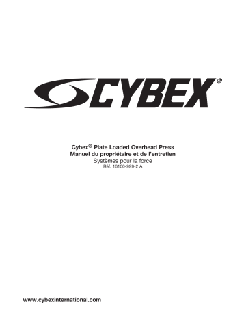 Manuel du propriétaire | Cybex International 16100 OVERHEAD PRESS Manuel utilisateur | Fixfr