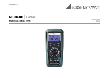 Mode d'emploi | Gossen MetraWatt METRAHIT ENERGY Operating instrustions | Fixfr