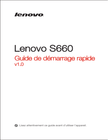 Manuel du propriétaire | Lenovo S660 Manuel utilisateur | Fixfr