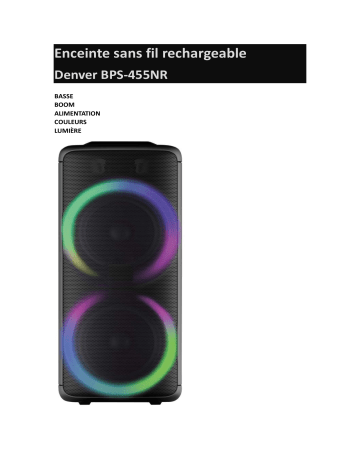 Denver BPS-455NR Bluetooth party speaker Manuel utilisateur | Fixfr
