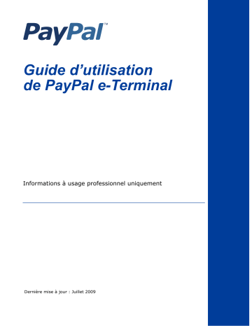 PayPal e-Terminal 2009 Manuel utilisateur | Fixfr