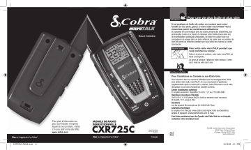 Manuel du propriétaire | Cobra CXR725C Manuel utilisateur | Fixfr