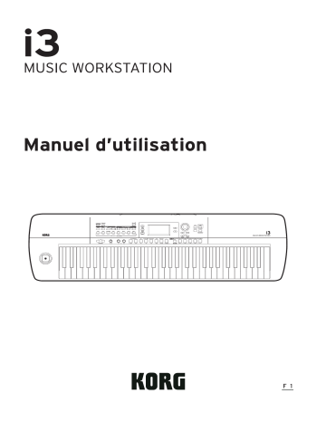 Korg i3 Manuel du propriétaire | Fixfr