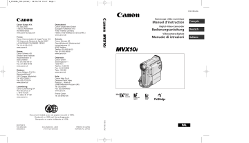 Manuel du propriétaire | Canon MVX10I Manuel utilisateur | Fixfr
