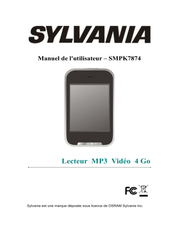 Mode d'emploi | Sylvania SMPK 7874 Manuel utilisateur | Fixfr