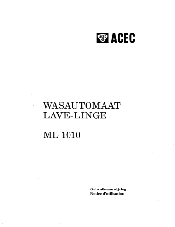Manuel du propriétaire | ACEC ML1010 Manuel utilisateur | Fixfr
