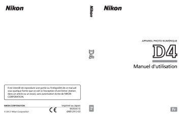 Manuel du propriétaire | Nikon D4 Manuel utilisateur | Fixfr