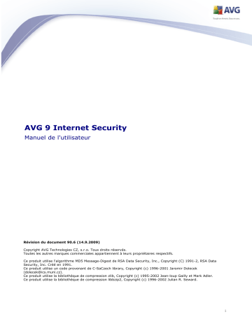 Manuel du propriétaire | AVG AVG 9 INTERNET SECURITY Manuel utilisateur | Fixfr