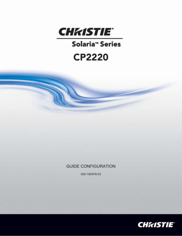 Christie CP2220 Lowest upfront investment for DCI-compliant cinema on screens up to 70 feet wide Manuel utilisateur | Fixfr