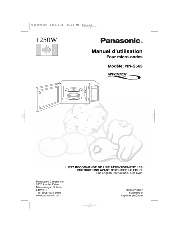 Manuel du propriétaire | Panasonic NN-K121MNN-K36HM Manuel utilisateur | Fixfr