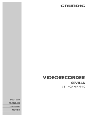 Manuel du propriétaire | Grundig SEVILLA SE 1405 HIFI/NIC Manuel utilisateur | Fixfr