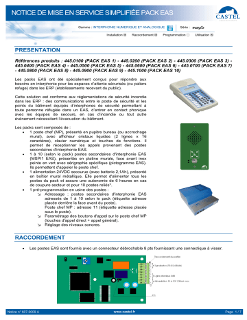 Optimus PACKEAS5 KIT 5 x MSPI1 EAS MP FUENTE ALI. CONFIG. Manuel utilisateur | Fixfr