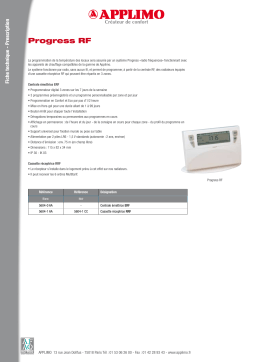 APPLIMO PROGRESS RF Manuel utilisateur