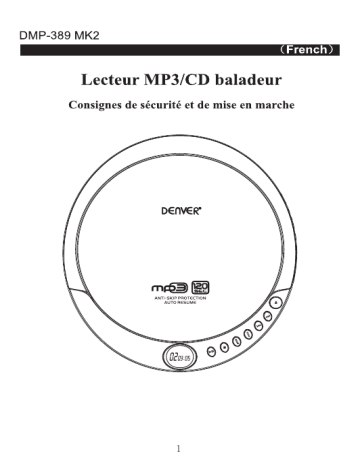 Denver DMP-389MK2 Portable CD/MP3 player Manuel utilisateur | Fixfr