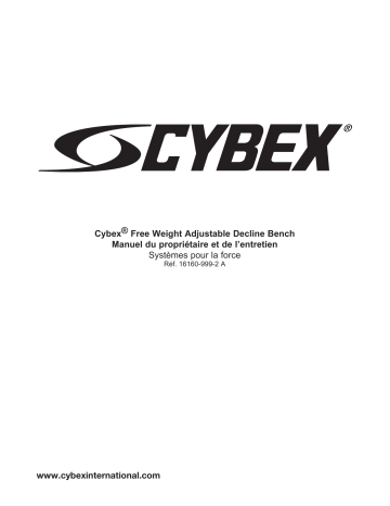 Manuel du propriétaire | Cybex International 16160 ADJUSTABLE DECLINE BENCH Manuel utilisateur | Fixfr