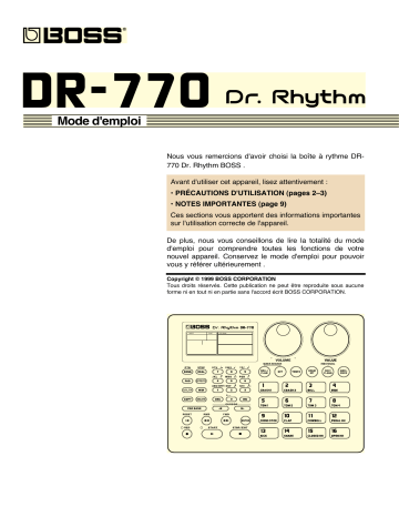 Manuel du propriétaire | Roland DR-770 Manuel utilisateur | Fixfr