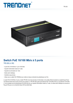 Trendnet TPE-S50 5-Port 10/100 Mbps PoE Switch Fiche technique