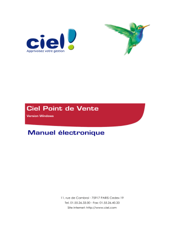 Manuel du propriétaire | Ciel POINT DE VENTE 6 Manuel utilisateur | Fixfr