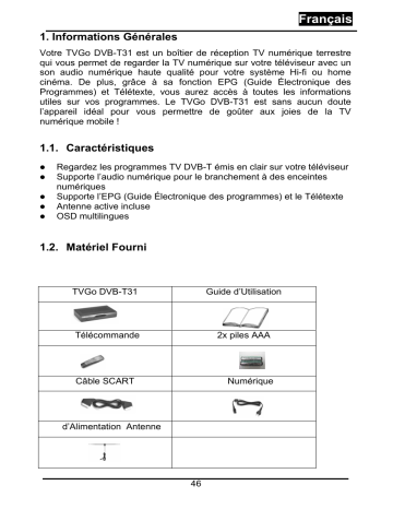 Manuel du propriétaire | Genius DVB-T31 Manuel utilisateur | Fixfr