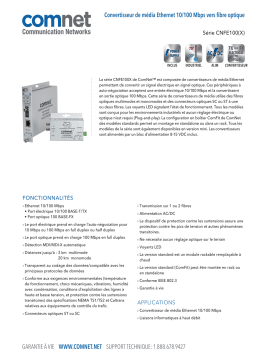 Comnet CNFE100X Series Fiche technique