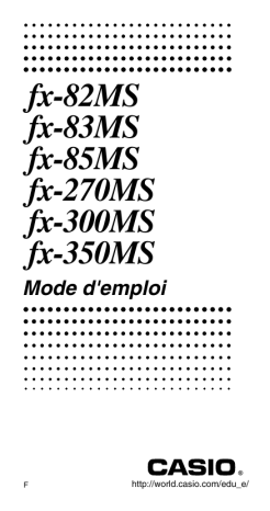 Manuel du propriétaire | Casio FX85MS Manuel utilisateur | Fixfr