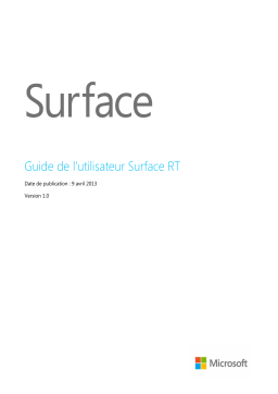 Microsoft SURFACE RT 10.6 Manuel utilisateur