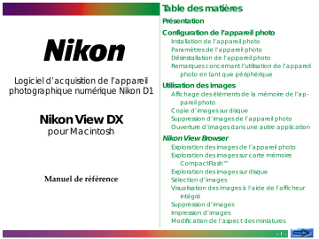 Manuel du propriétaire | Nikon View DX Manuel utilisateur | Fixfr