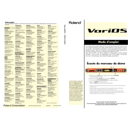 Roland VariOS Mode d'emploi | AI Chat & PDF Access