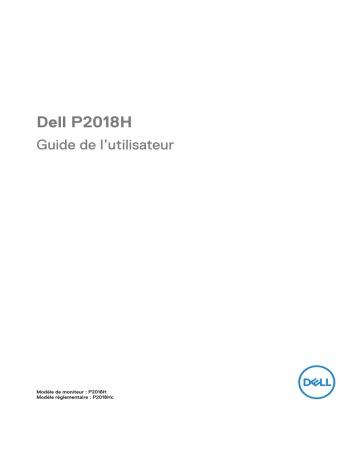 Dell P2018H electronics accessory Manuel utilisateur | Fixfr