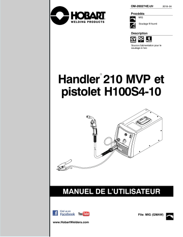 Manuel du propriétaire | HobartWelders HANDLER 210 MVP Manuel utilisateur | Fixfr