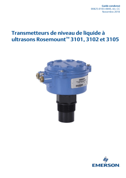 Rosemount 3101, 3102 et 3105 Transmetteurs de niveau de liquide à ultrasons Manuel utilisateur