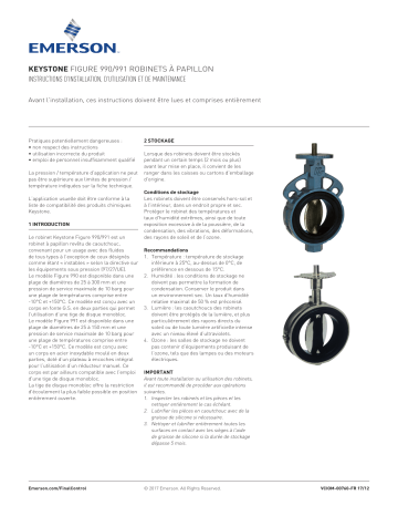 Keystone Figure 990/991 Robinets à papillon Manuel du propriétaire | Fixfr