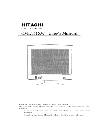 Manuel du propriétaire | Hitachi CML151XW Manuel utilisateur | Fixfr