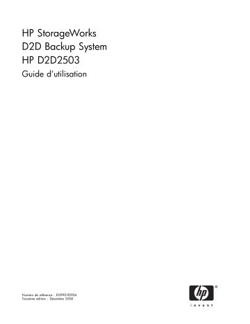 Manuel du propriétaire | HP STORAGEWORKS D2D2500 BACKUP SYSTEM Manuel utilisateur | Fixfr