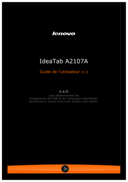 Lenovo IdeaTab A2107A Manuel utilisateur