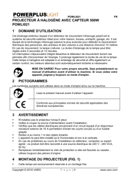 Powerplus POWLI021 - HALOGEN FLOODLIGHT Manuel utilisateur
