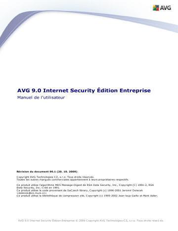 Manuel du propriétaire | AVG AVG 9.0 INTERNET SECURITY BUSINESS EDITION Manuel utilisateur | Fixfr