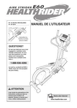 NordicTrack Aire Strider E60 HealthRider Manuel utilisateur