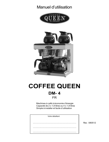Coffee Queen DM4 Manuel utilisateur | Fixfr