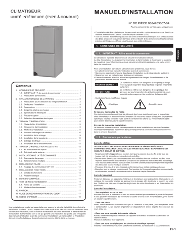 AMUG36LMAS | AMUG30LMAS | AMUG48LMAS | Installation manuel | Fujitsu AMUG24LMAS Guide d'installation | Fixfr