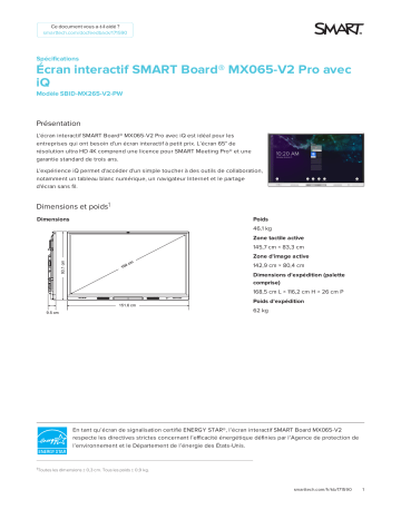 SMART Technologies Board MX (V2) spécification | Fixfr