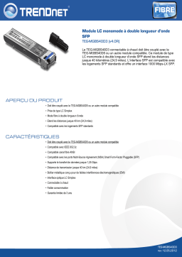 Trendnet TEG-MGBS40D3 SFP Dual Wavelength Single-Mode LC Module Fiche technique