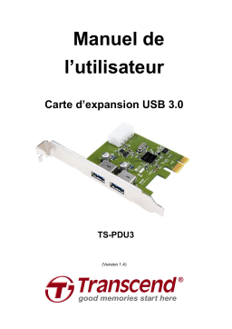 Transcend PDU3 USB3.0 EXPANSION CARD Manuel utilisateur